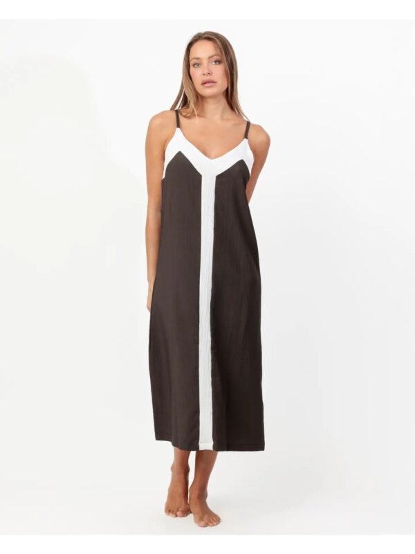 Vestido largo de tirantes bicolor SAVANAH