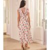 Vestido largo estampado floral con abertura MARINA