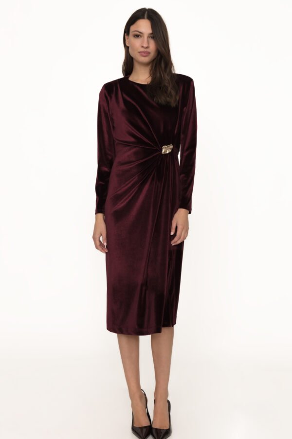 Vestido ceremonia terciopelo Rylla granate