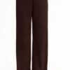 Pantalón recto de antelina y cintura elástica IVANA chocolate