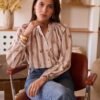 Camisa algodon escote V Éloise Camisa algodón y cuello V Éloïse