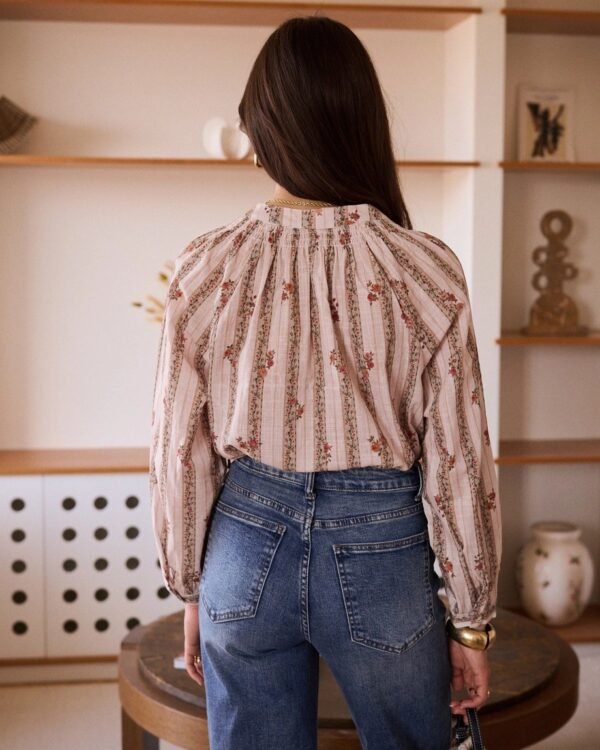 Camisa algodon escote V Éloise espalda Camisa algodón y cuello V Éloïse